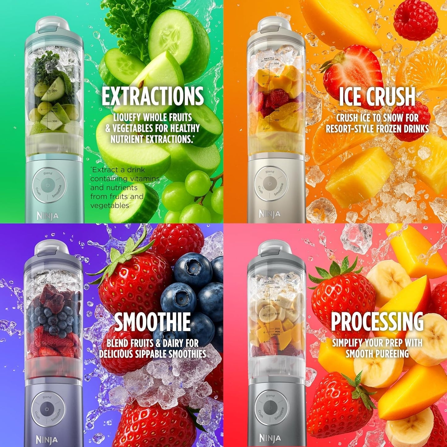 Ninja Blast Max Portable Blender – Cordless Personal Smoothie Maker with Ice Crushing Power, 22oz Travel Cup